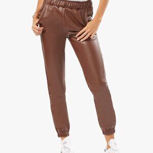 NWT | WeWoreWhat Vegan Leather Dark Brown Cacao Joggers Medium